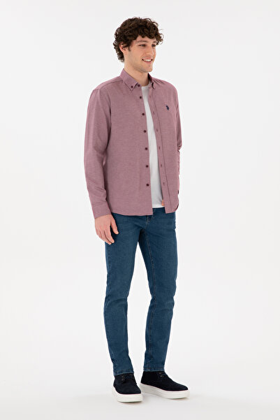 U.S. Polo Assn. Чоловічий бордовий з довгим рукавом Basic Сорочка 50296777VR014