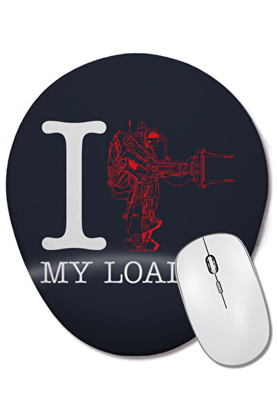 BASKI DÜNYASI Mouse Pad oval cu suport pentru încheietura mâinii Alien I Heart My Loader