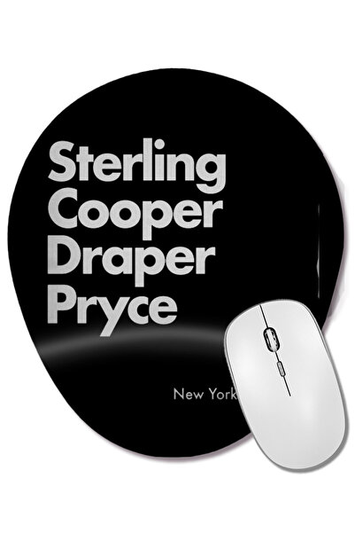 BASKI DÜNYASI Sterling Cooper Draper Pryce Mad Men inspirat 01 Mouse Pad oval cu suport pentru încheietura mâinii