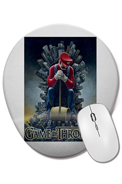 BASKI DÜNYASI Mouse Pad oval Lord Mario Game of Thrones cu suport pentru înch...
