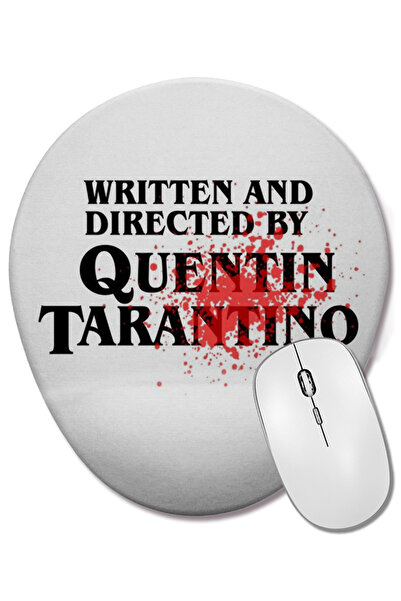 BASKI DÜNYASI Mouse Pad oval Quentin Tarantino cu suport pentru încheietura mâinii