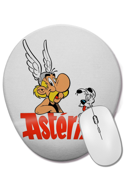 BASKI DÜNYASI Mouse Pad oval Asterix cu suport pentru încheietura mâinii