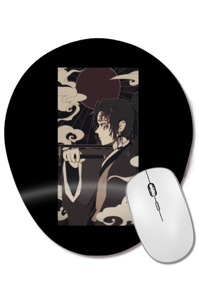 BASKI DÜNYASI Yoriichi Tsugikuni Vintage Portrait Demon Slayer Mouse Pad oval cu suport pentru încheietura mâinii