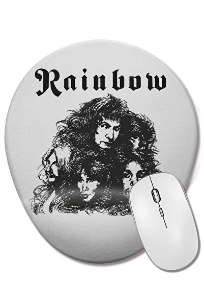 BASKI DÜNYASI Rainbow Long Live Rock n Roll Mouse Pad oval cu suport pentru î...
