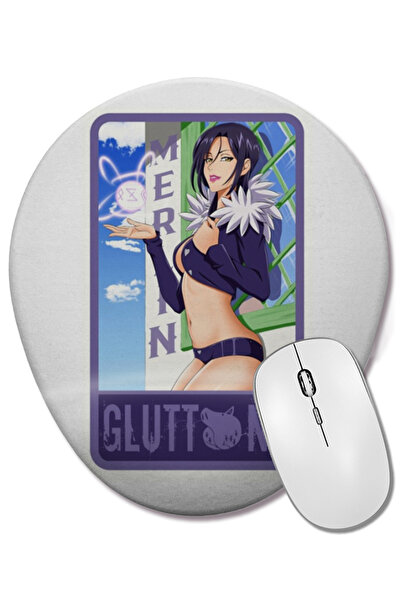 BASKI DÜNYASI Seven Deadly Sins Merlin - Sin of Gluttony Mouse Pad oval cu su...