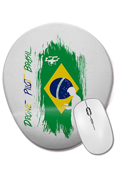 BASKI DÜNYASI Mouse Pad oval cu suport pentru încheietura mâinii Drone Pilot ...