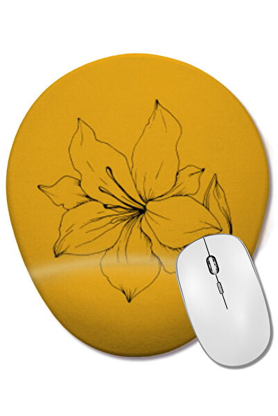 BASKI DÜNYASI Mouse Pad oval cu flori drăguțe și natură, cu suport pentru înc...