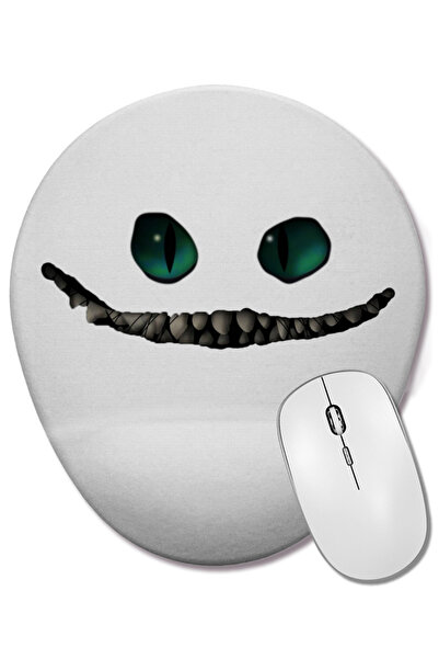 BASKI DÜNYASI Mouse Pad oval Gato de Alice Pais Das Maravilhas cu suport pentru încheietura mâinii