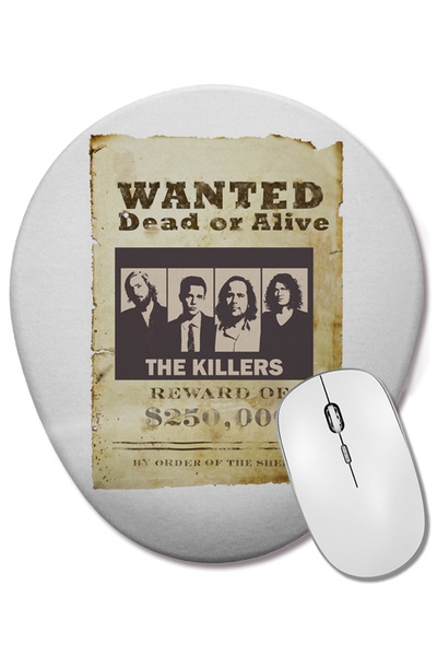 BASKI DÜNYASI لوحة ماوس بيضاوية من The Killers مع مسند للمعصم
