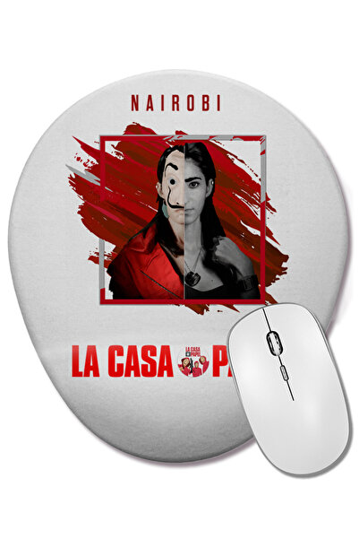 BASKI DÜNYASI La Casa De Papel Οβάλ ποντίκι με υποστήριξη καρπού