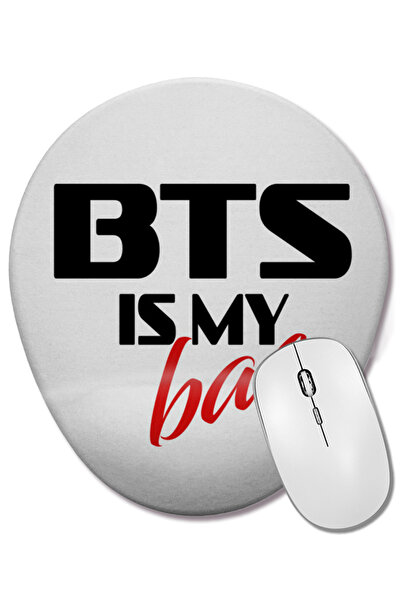 BASKI DÜNYASI Mouse Pad oval Bts Is My Bae cu suport pentru încheietura mâinii