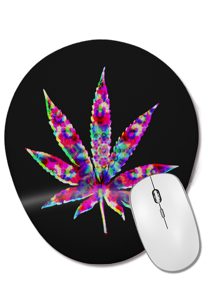 BASKI DÜNYASI Mouse Pad oval cu suport pentru încheietura mâinii, Cannabis Ma...