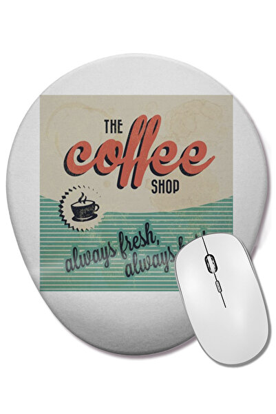 BASKI DÜNYASI Кафето винаги свежо, винаги Bilek Destekli Oval Mouse Pad