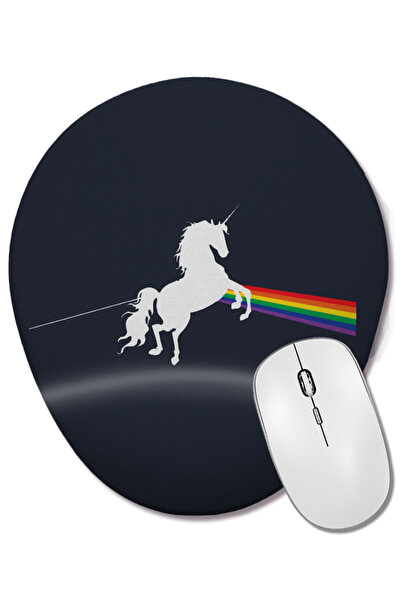 BASKI DÜNYASI Dark Side Of The Unicorn Pink Floyd Mix Mouse Pad oval cu supor...