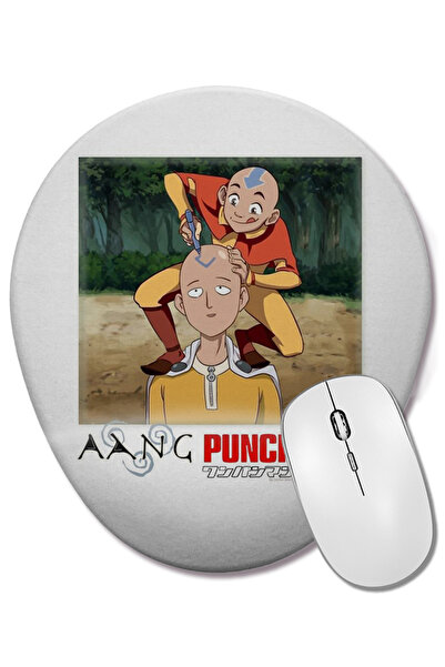BASKI DÜNYASI Овална подложка за мишка с подложка за китката Aang Punch Man