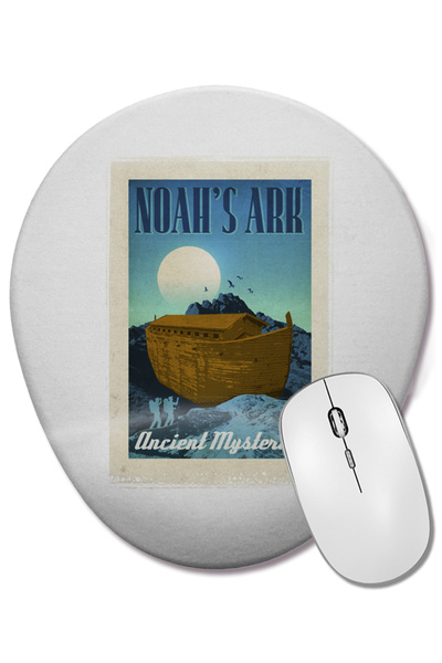 BASKI DÜNYASI Mouse Pad oval cu suport pentru încheietura mâinii, cu navălea lui Noe