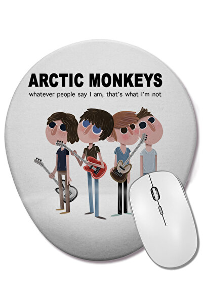 BASKI DÜNYASI Mouse Pad oval Arctic Monkeys cu suport pentru încheietura mâinii