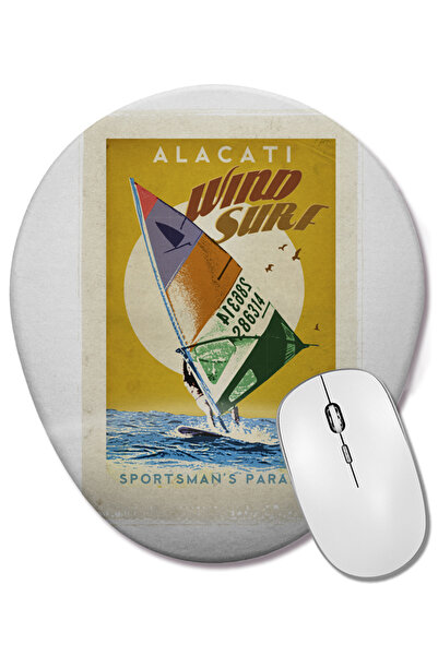 BASKI DÜNYASI Mouse Pad oval Alacati Wind-sorfu cu suport pentru încheietura ...
