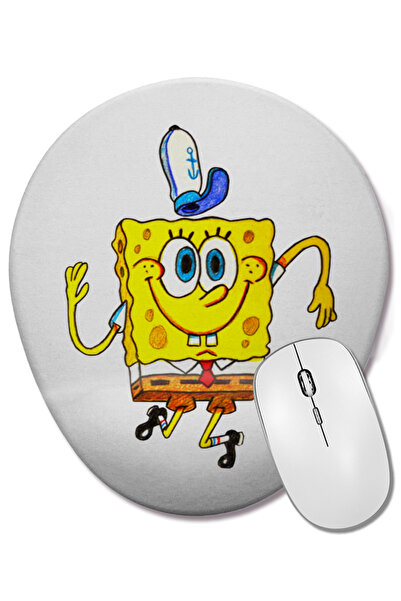BASKI DÜNYASI Mouse Pad oval Dancing Bob Spongebob cu suport pentru încheietu...