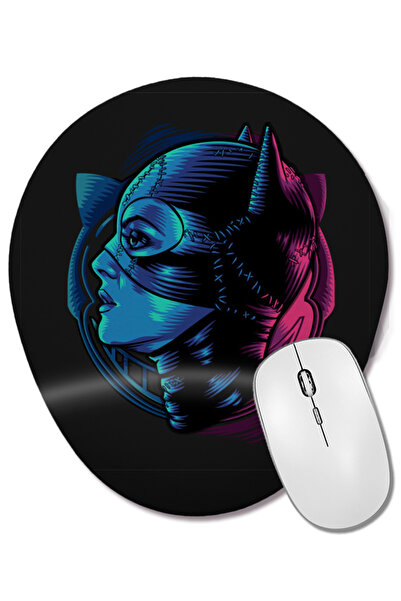 BASKI DÜNYASI Mouse Pad oval Catwoman cu suport pentru încheietura mâinii