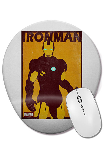 BASKI DÜNYASI Marvel Ironman Οβάλ ποντίκι με οπίσθια υποστήριξη καρπού