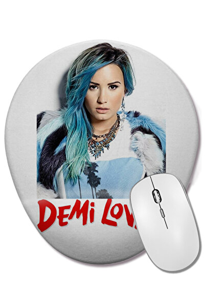 BASKI DÜNYASI Demi Lovato Oval Mouse Pad with Wrist Support