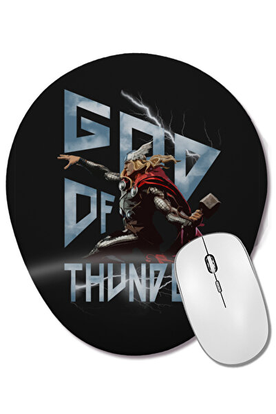 BASKI DÜNYASI Mouse Pad oval Thor, zeul trăsnetului, cu suport pentru încheie...
