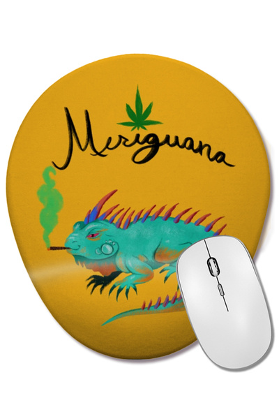 BASKI DÜNYASI Mouse Pad oval Meriguana cu suport pentru încheietura mâinii
