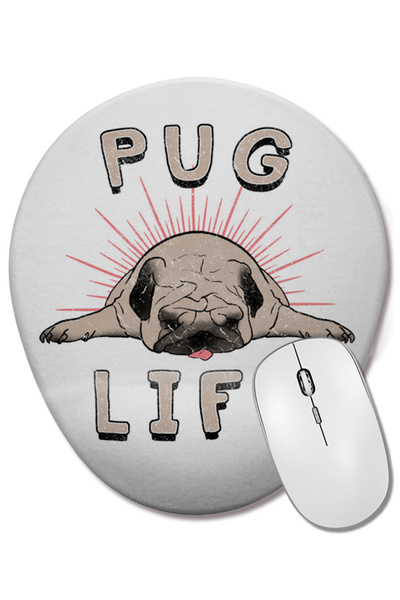 BASKI DÜNYASI Οβάλ ποντίκι ποντικοπολιτείας Pug Life με στήριγμα καρπού