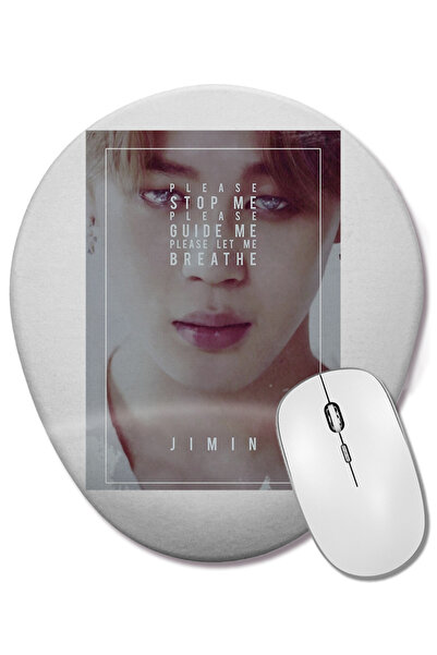 BASKI DÜNYASI Mouse Pad oval Bts Wings Jimin cu suport pentru încheietura mâinii