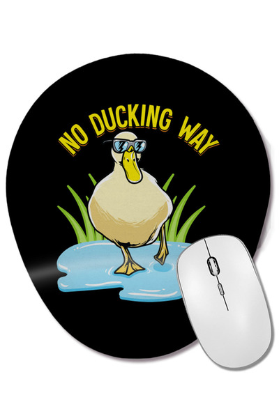 BASKI DÜNYASI No Ducking Way Adorable Duck Pun Mouse Pad oval cu suport pentr...