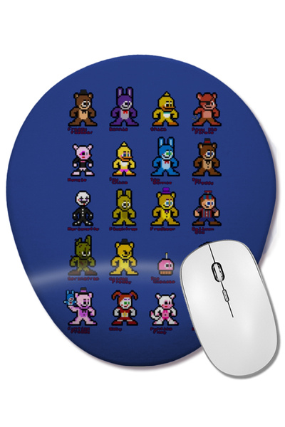 BASKI DÜNYASI Mouse Pad oval de 8 biți Fnaf World Five Nights At Freddys 01 c...