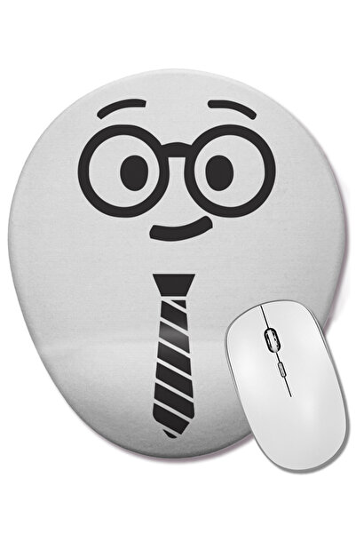BASKI DÜNYASI Mouse Pad oval Gravata Nerd Tie cu suport pentru încheietura mâ...