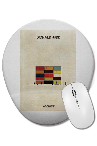 BASKI DÜNYASI Mouse Pad oval Donald Judd cu suport pentru încheietura mâinii
