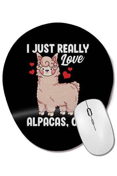 BASKI DÜNYASI Amuzant, mă place foarte mult alpacile, OK. Mouse pad oval cu s...