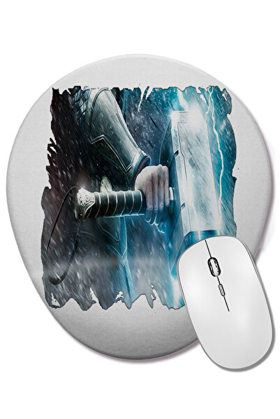 BASKI DÜNYASI Mouse Pad oval Deus Do Trovao cu suport pentru încheietura mâinii