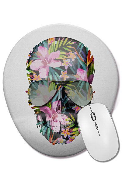 BASKI DÜNYASI Mouse Pad oval Caveira Summer cu suport pentru încheietura mâinii