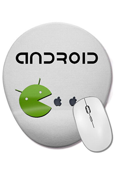 BASKI DÜNYASI Mouse Pad oval Android Pac Man cu suport pentru încheietura mâinii