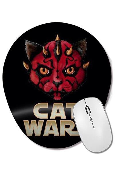BASKI DÜNYASI Star Cat Wars 06 Mouse Pad oval cu suport pentru încheietura mâ...