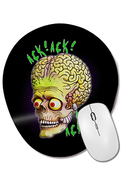 BASKI DÜNYASI Mars Attacks Ack Ack Mouse Pad oval cu suport pentru încheietur...