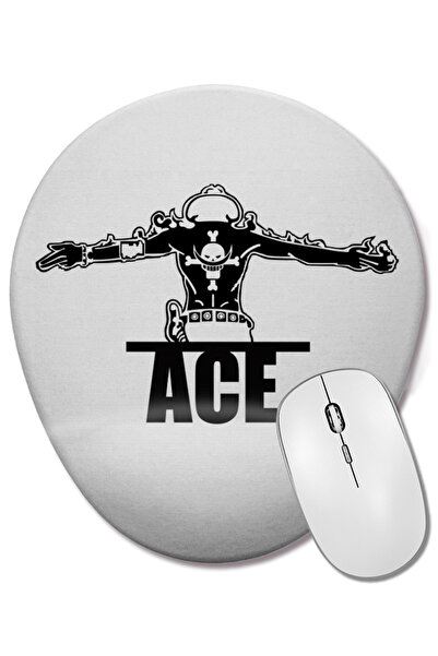 BASKI DÜNYASI Mouse Pad oval Portgas D Ace One Piece cu suport pentru încheietura mâinii