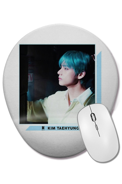 BASKI DÜNYASI Mouse Pad oval BTS V Lights cu pictură în ulei, cu suport pentr...