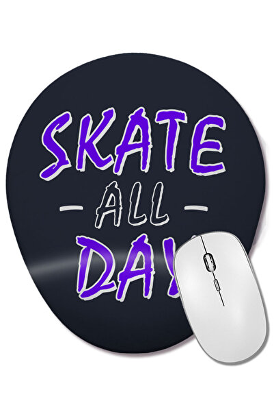 BASKI DÜNYASI Mouse Pad oval cu suport pentru încheietura mâinii Skate All Day All Day