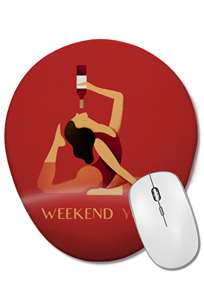 BASKI DÜNYASI Mouse Pad oval pentru weekend, cu suport pentru încheietura mâinii