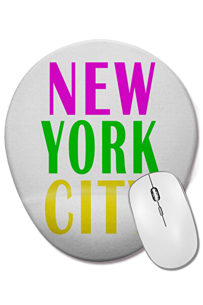 BASKI DÜNYASI Mouse Pad oval New York City cu suport pentru încheietura mâinii