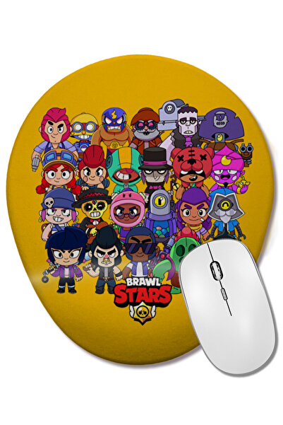 BASKI DÜNYASI Mouse Pad oval Brawl Stars Stars cu suport pentru încheietura mâinii