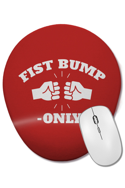 BASKI DÜNYASI Mouse Pad oval cu suport pentru încheietura mâinii, doar Fist Bump