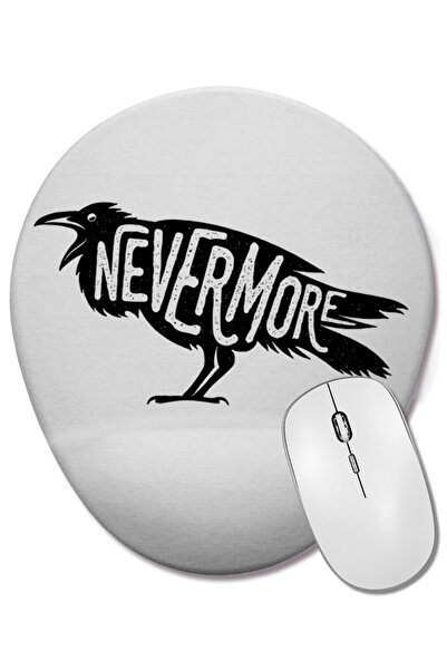 BASKI DÜNYASI Nevermore 02 Mouse Pad oval cu suport pentru încheietura mâinii