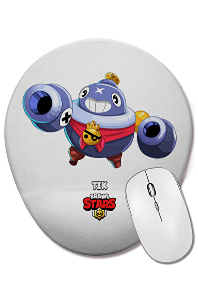 BASKI DÜNYASI Mouse Pad oval Brawl Stars Click cu suport pentru încheietura m...