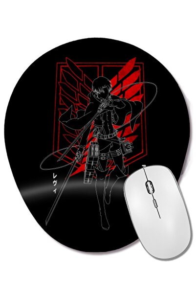 BASKI DÜNYASI Levi Shingeki No Kyojin Levi Ackerman Mouse Pad oval cu suport ...